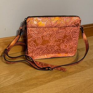 Patricia Nash Nazaire Embossed Coral Crossbody Bag